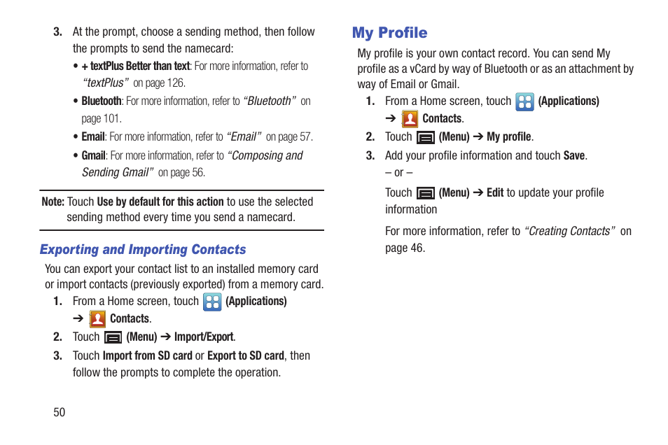 My profile | Samsung YP-GS1CB-XAA User Manual | Page 54 / 211