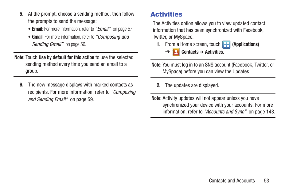 Activities | Samsung YP-GS1CB-XAA User Manual | Page 57 / 211