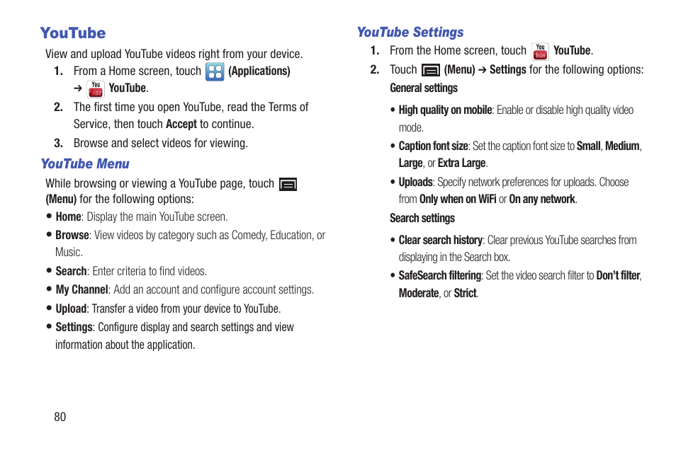 Youtube | Samsung YP-GS1CB-XAA User Manual | Page 84 / 211