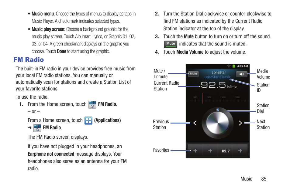 Fm radio, For more information, refer | Samsung YP-GS1CB-XAA User Manual | Page 89 / 211