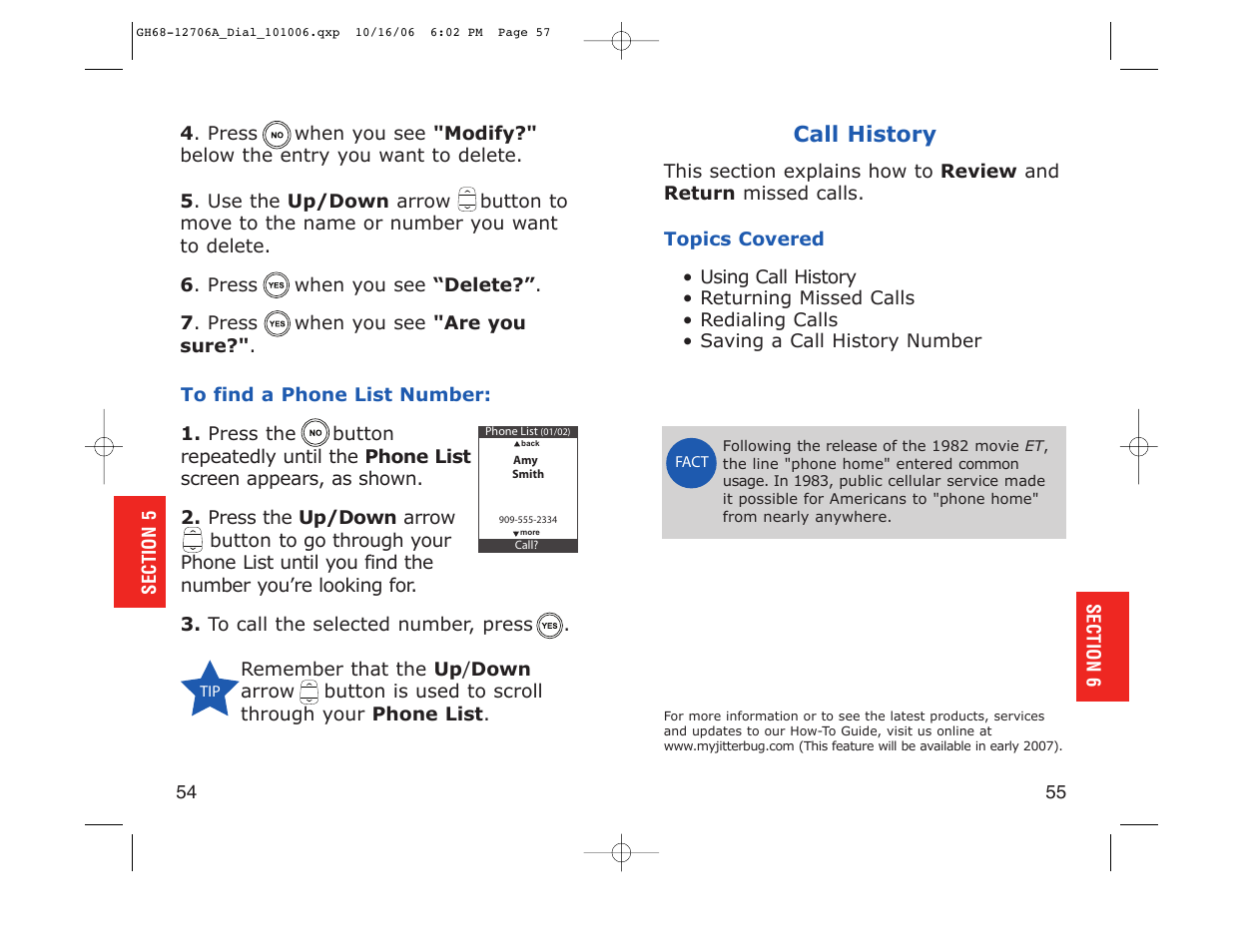 Call history | Samsung SPH-A120CABDYN User Manual | Page 29 / 69