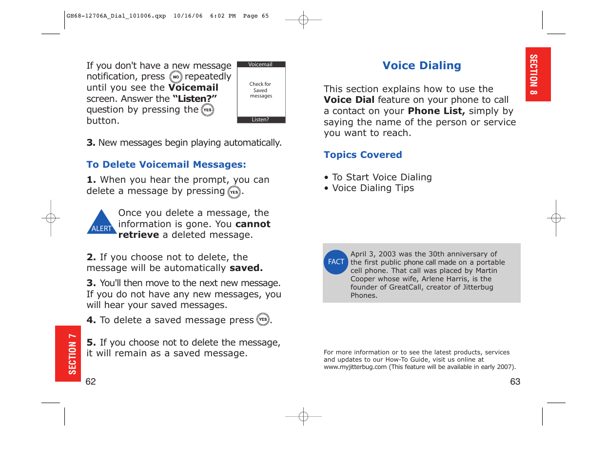 Voice dialing | Samsung SPH-A120CABDYN User Manual | Page 33 / 69