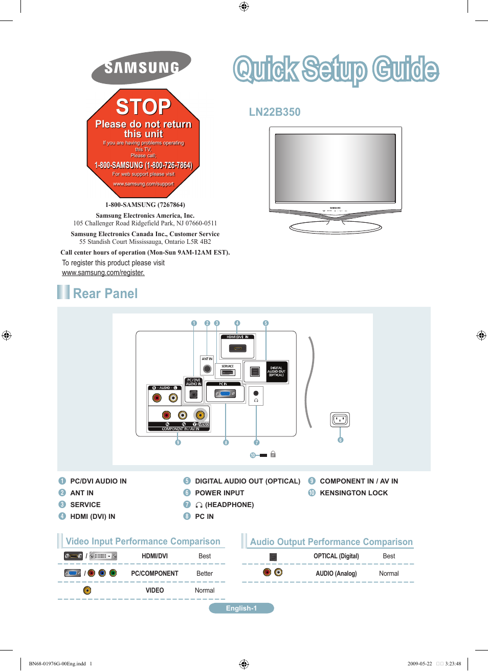 Samsung LN22B350F2DXZA User Manual | 14 pages