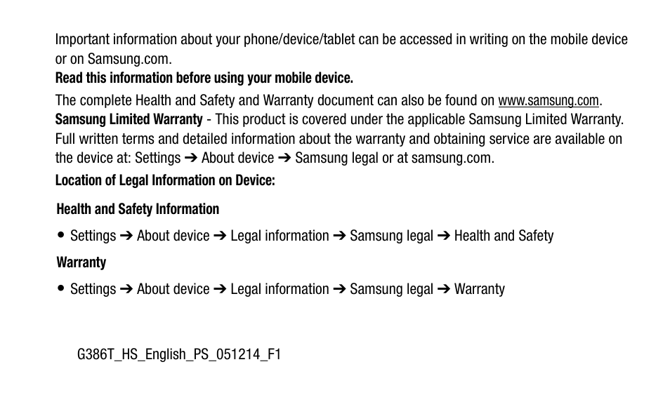 Samsung SM-G386TZKATMB User Manual | Page 2 / 27