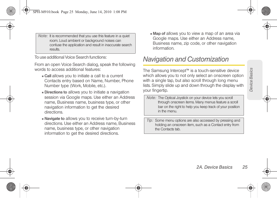 Navigation and customization | Samsung SPH-M910ZIASPR User Manual | Page 39 / 233