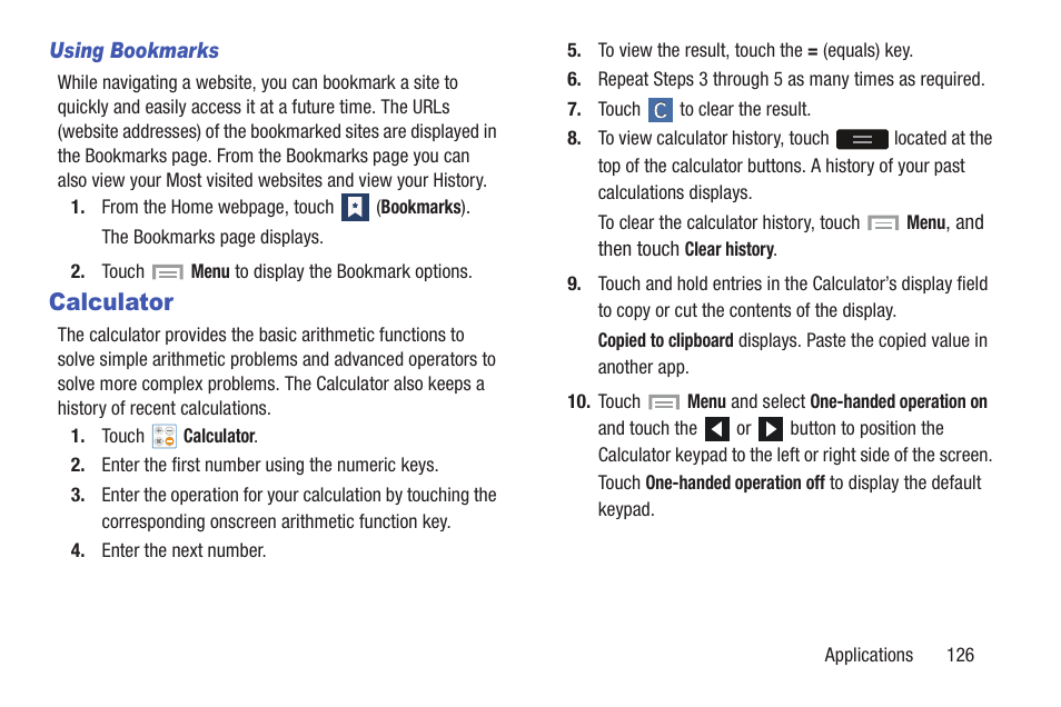 Calculator | Samsung SGH-I527ZKBATT User Manual | Page 133 / 228