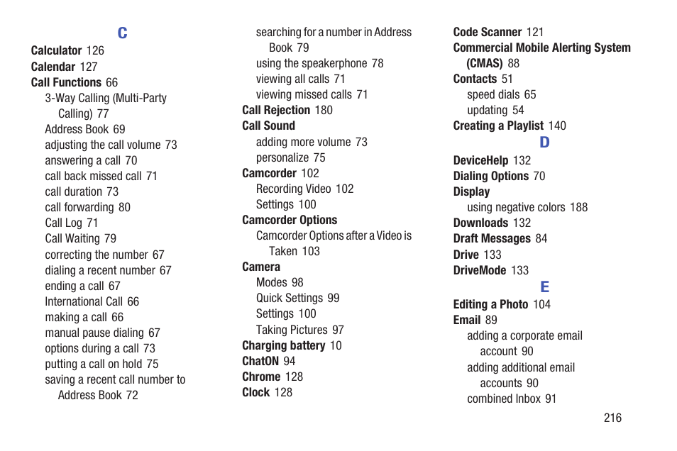 Samsung SGH-I527ZKBATT User Manual | Page 223 / 228