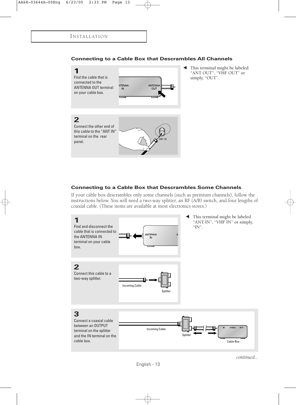 Samsung TXR2765X-XAA User Manual | Page 13 / 68