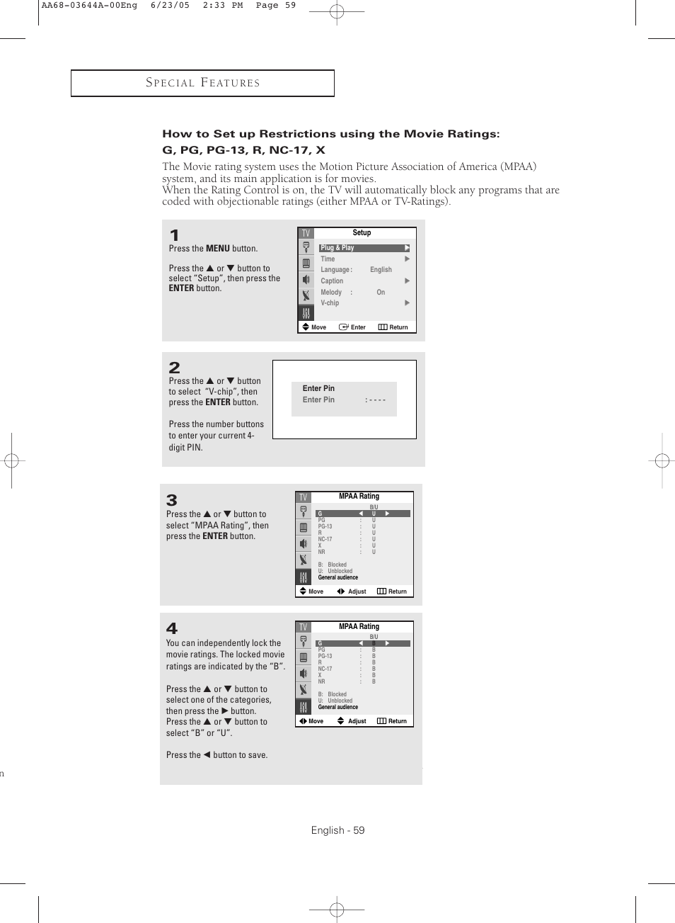 Samsung TXR2765X-XAA User Manual | Page 59 / 68