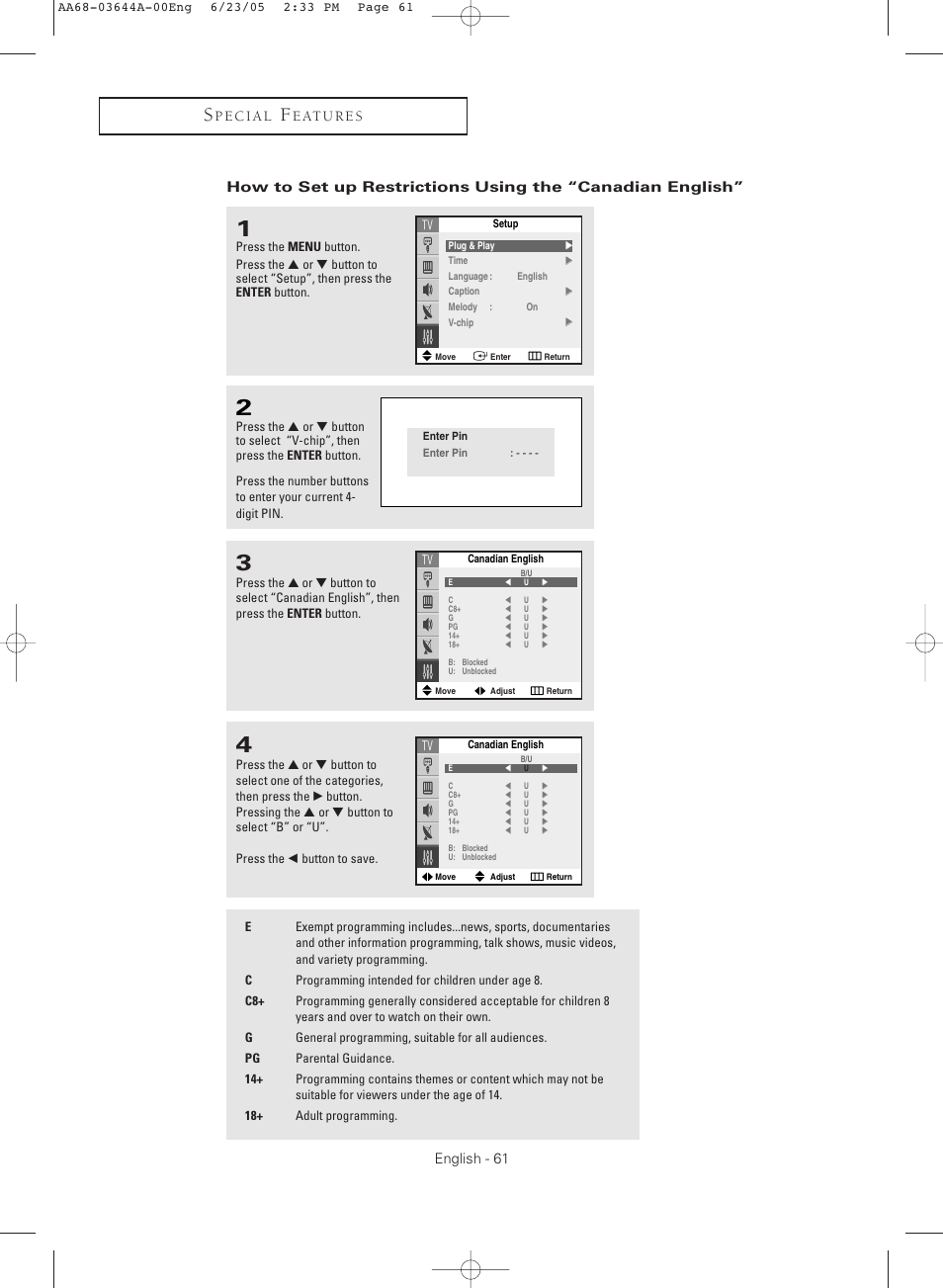 Samsung TXR2765X-XAA User Manual | Page 61 / 68