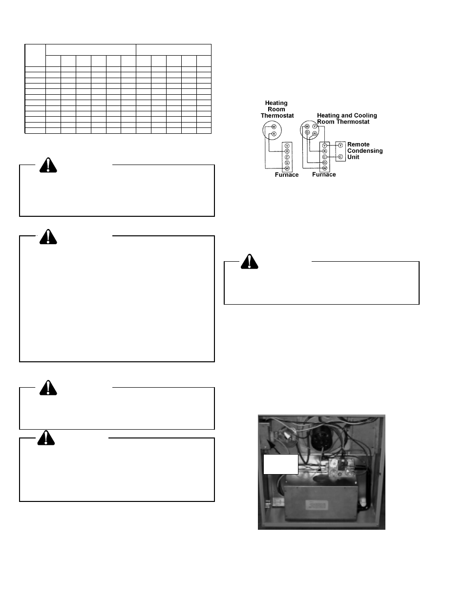 Vil. electrical wiring, Warning, Vil. electrical wiring warning | Caution, Figure 21 junction box (left side), Junction box | Amana VR8205 User Manual | Page 16 / 29