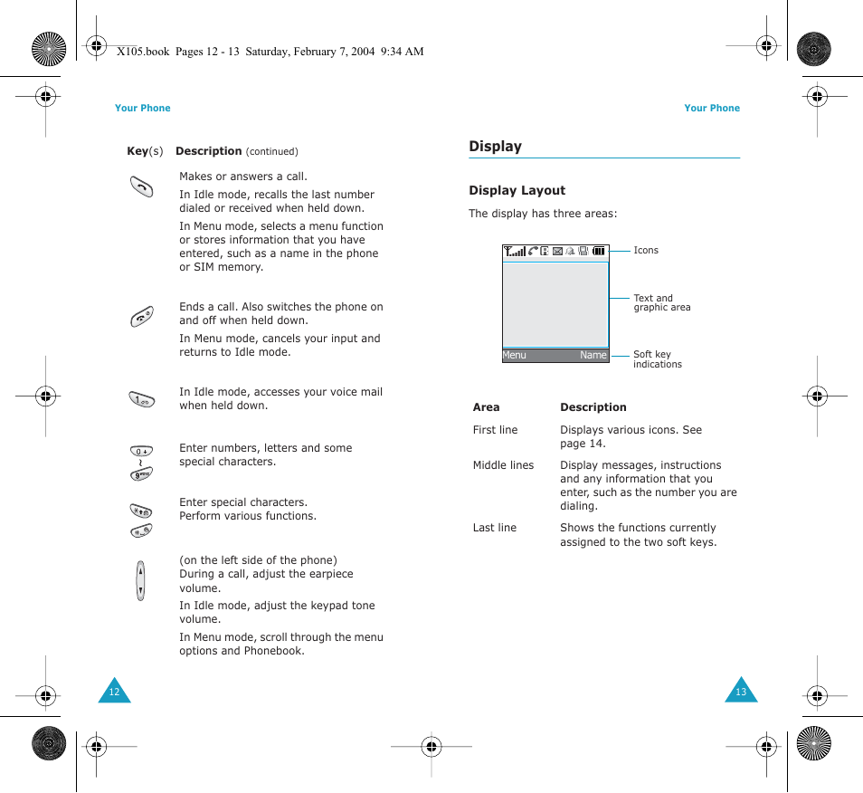 Display | Samsung SGH-X105NBATMB User Manual | Page 8 / 82