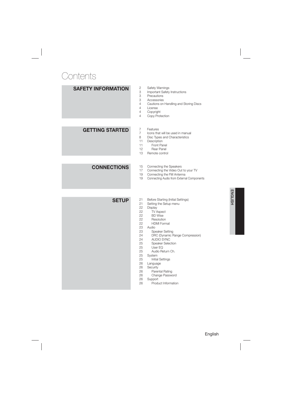 Samsung HT-E550-ZA User Manual | Page 5 / 45