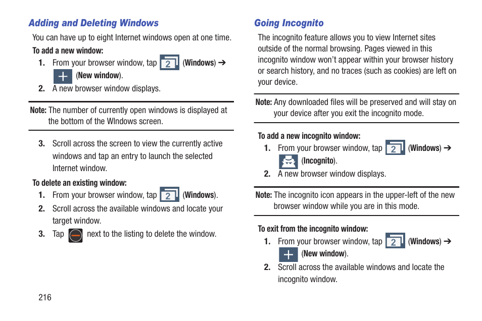 Samsung SGH-T699DABTMB User Manual | Page 222 / 344