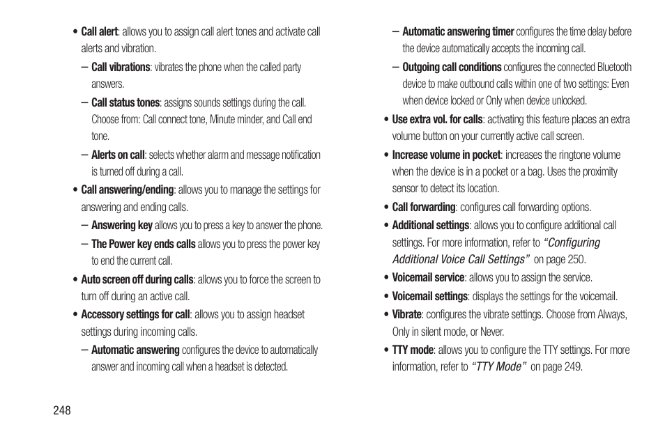 Samsung SGH-T699DABTMB User Manual | Page 254 / 344