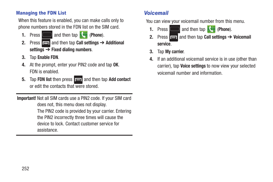 Samsung SGH-T699DABTMB User Manual | Page 258 / 344