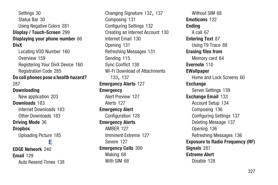 Samsung SGH-T699DABTMB User Manual | Page 333 / 344