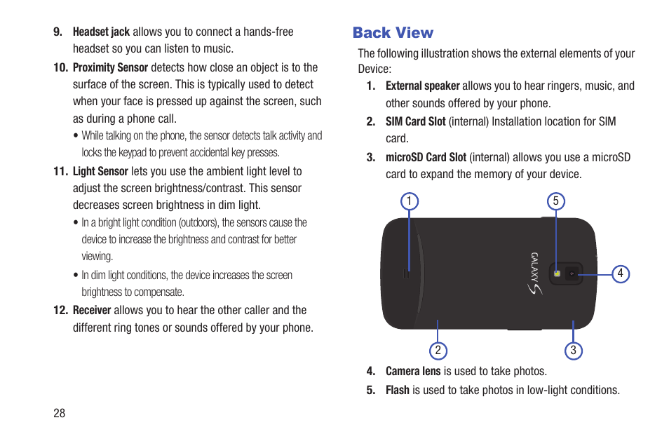 Back view | Samsung SGH-T699DABTMB User Manual | Page 34 / 344