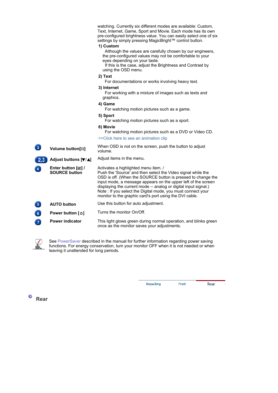 Rear | Samsung LS17MJSKS-XAA User Manual | Page 12 / 89