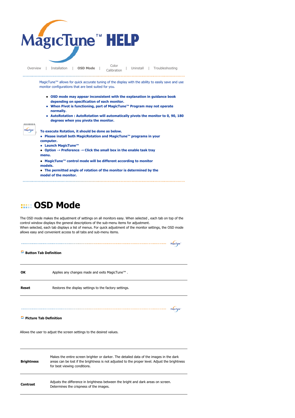 Osd mode | Samsung LS17MJSKS-XAA User Manual | Page 49 / 89