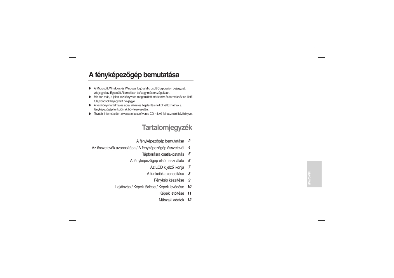 A fényképezőgép bemutatása, Tartalomjegyzék | Samsung EC-L100ZBBA-US User Manual | Page 114 / 162