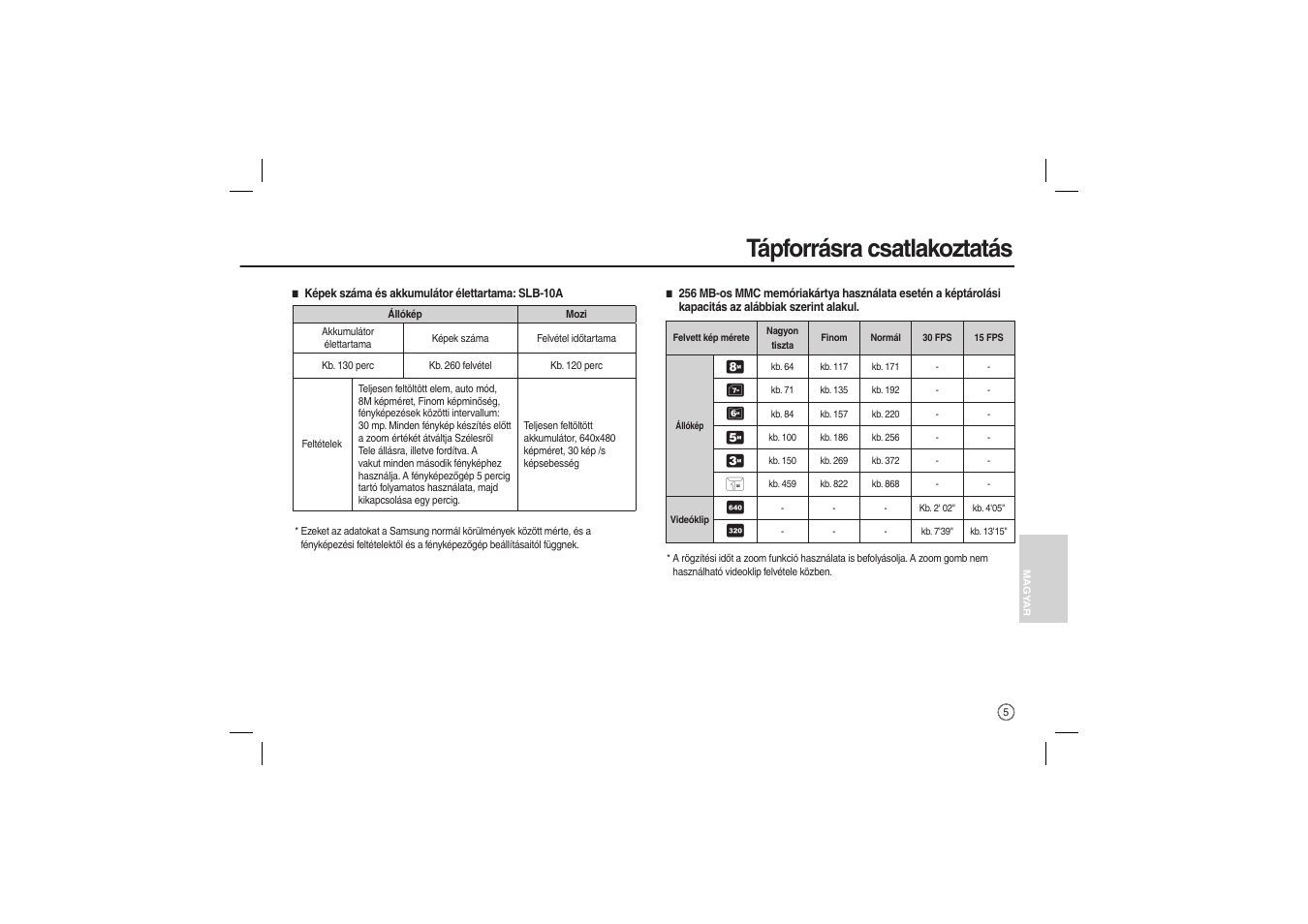 Tápforrásra csatlakoztatás | Samsung EC-L100ZBBA-US User Manual | Page 118 / 162