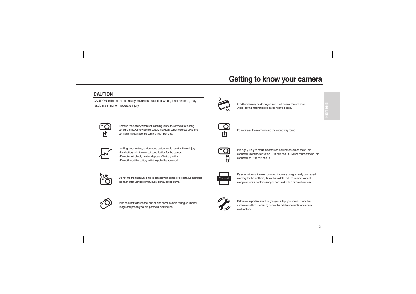 Getting to know your camera | Samsung EC-L100ZBBA-US User Manual | Page 4 / 162