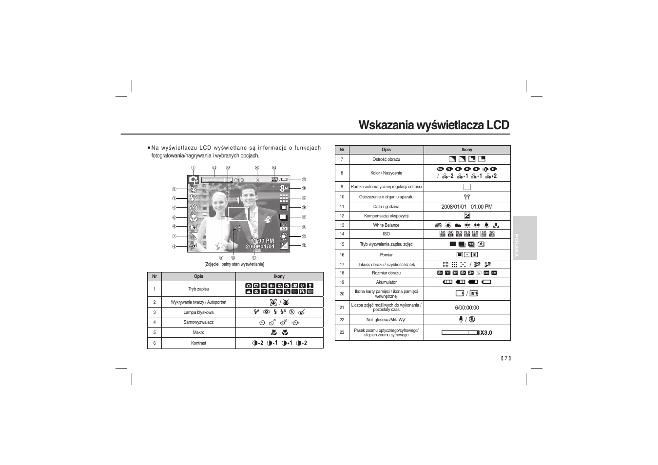 Wskazania wyświetlacza lcd | Samsung EC-L100ZBBA-US User Manual | Page 72 / 162