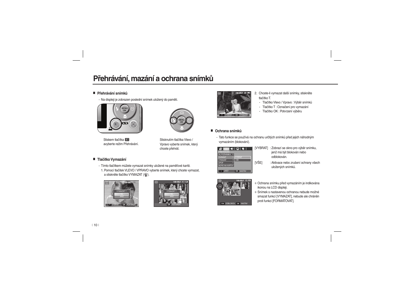 Přehrávání, mazání a ochrana snímků | Samsung EC-L100ZBBA-US User Manual | Page 91 / 162