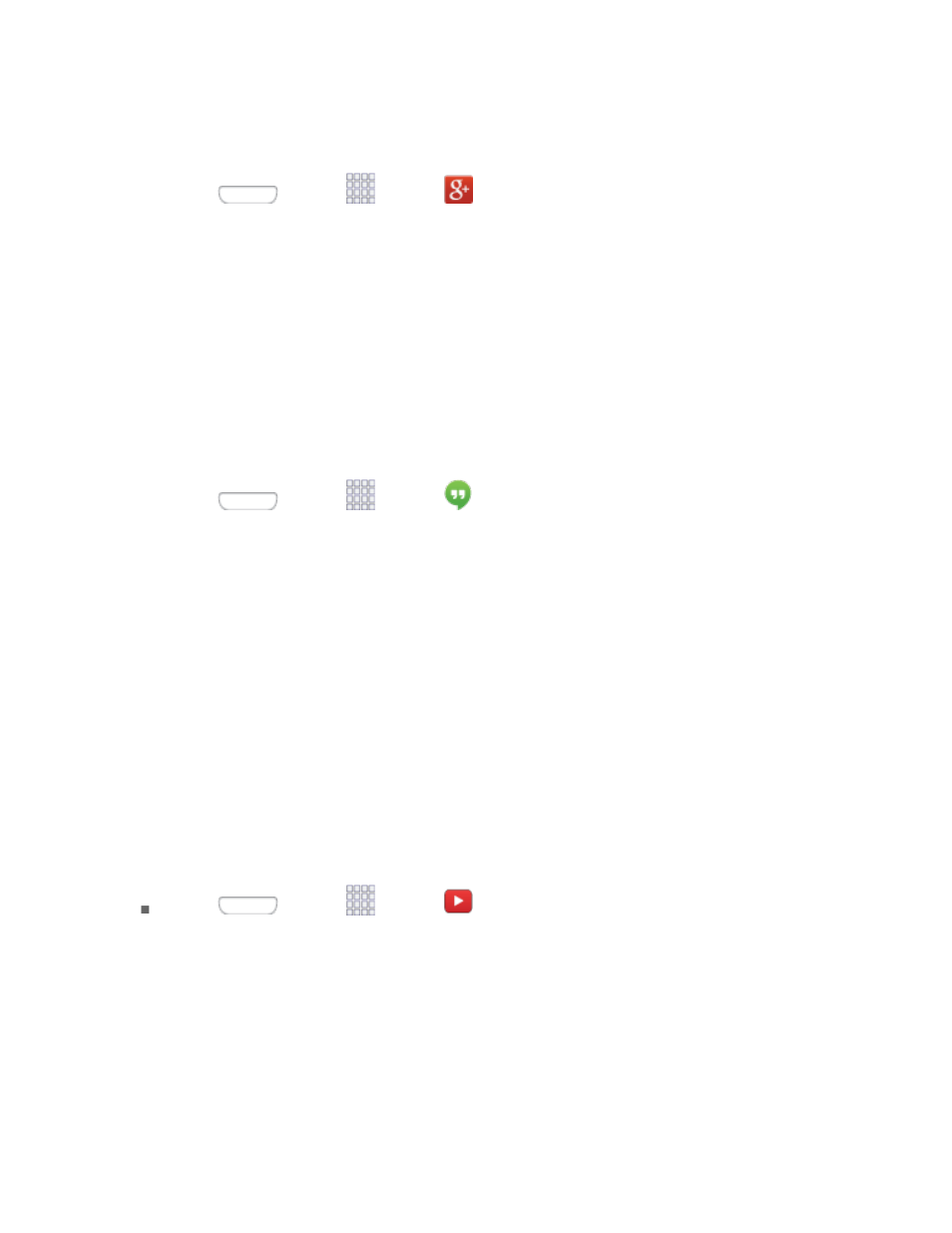 Hangouts, Youtube | Samsung SPH-L710RWBVMU User Manual | Page 71 / 155