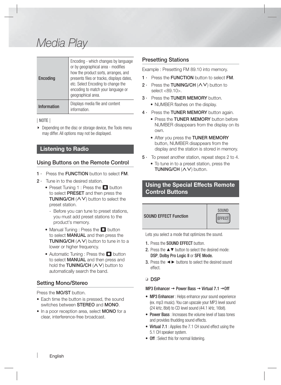 Media play | Samsung HT-EM45-ZA User Manual | Page 44 / 59