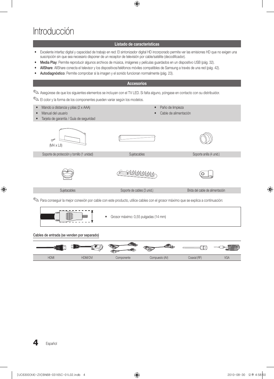 Introducción | Samsung UN40C6300SFXZA User Manual | Page 56 / 104