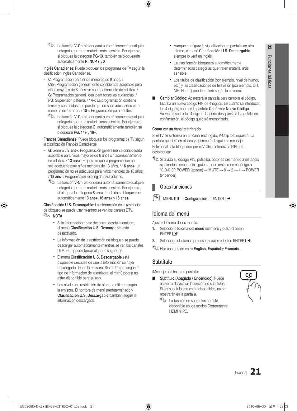 Samsung UN40C6300SFXZA User Manual | Page 73 / 104