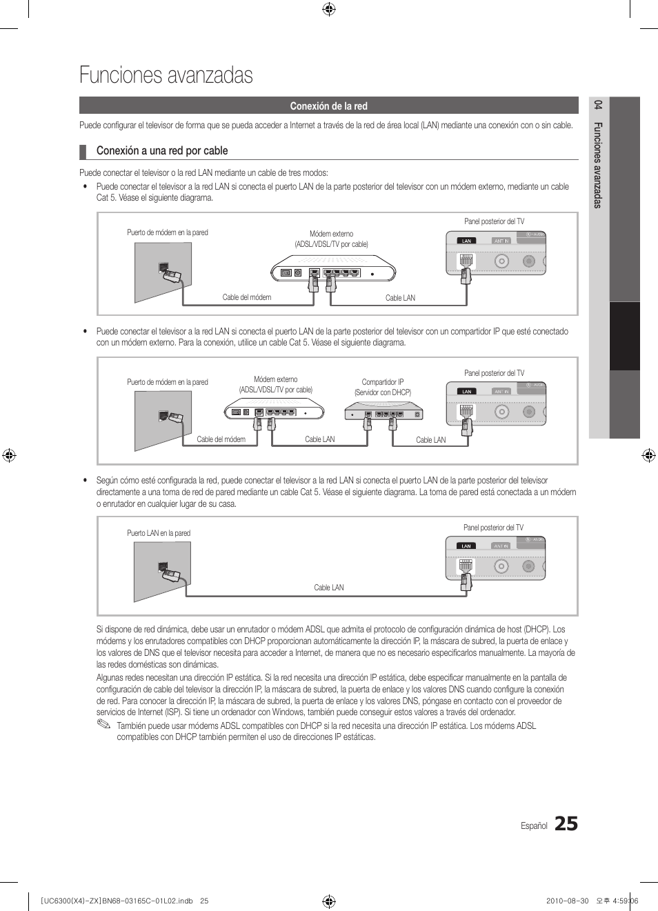 Funciones avanzadas | Samsung UN40C6300SFXZA User Manual | Page 77 / 104