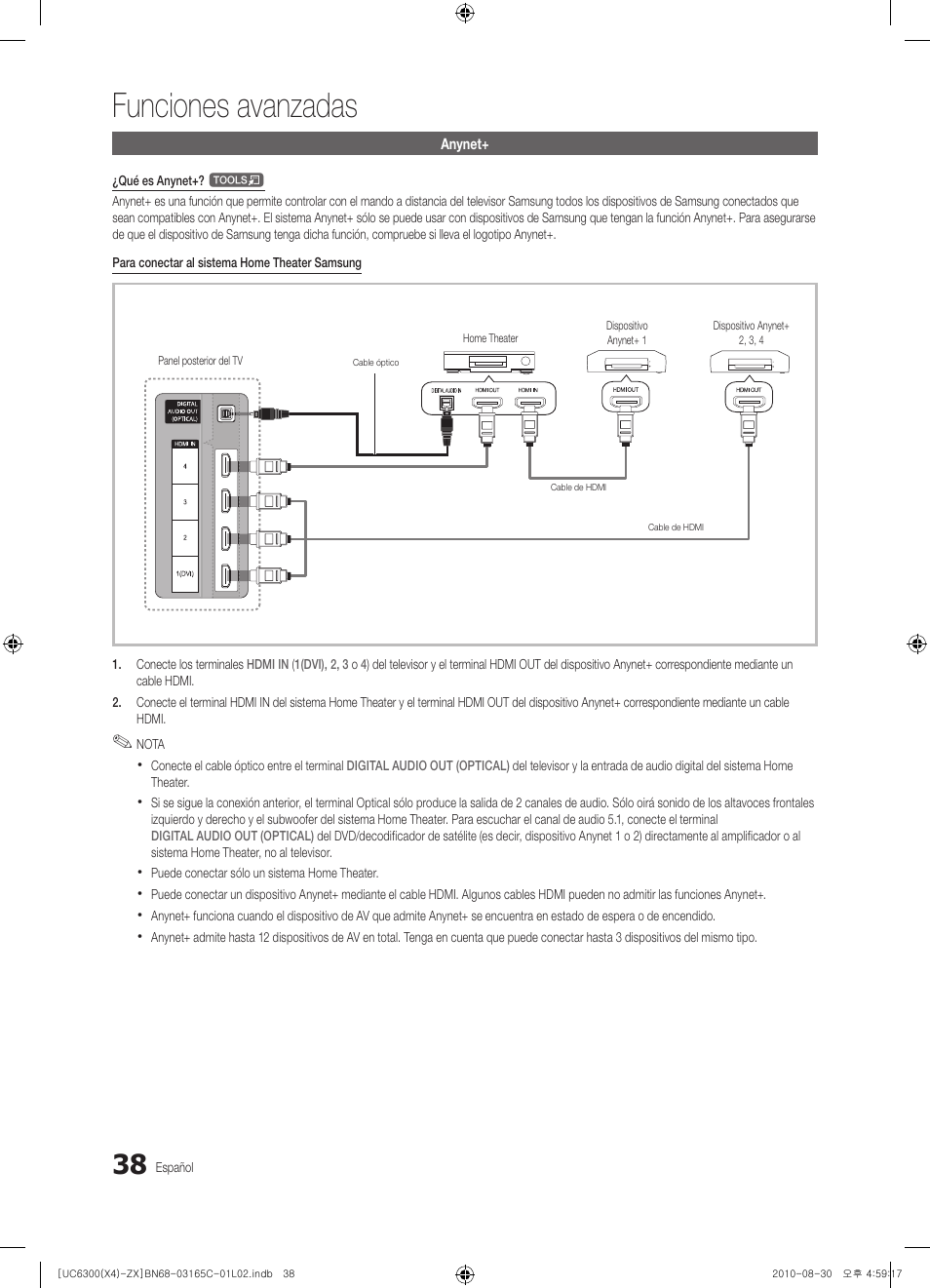 Funciones avanzadas | Samsung UN40C6300SFXZA User Manual | Page 90 / 104