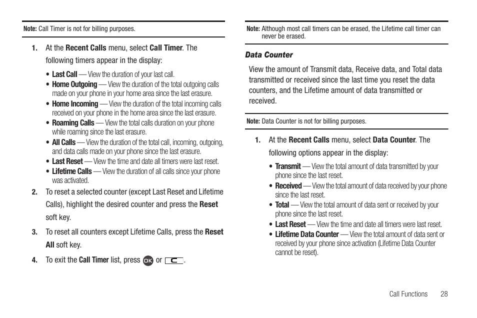 Data counter | Samsung SCH-R460WRACRI User Manual | Page 31 / 153