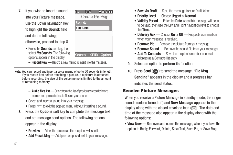 Receive picture messages | Samsung SCH-R460WRACRI User Manual | Page 54 / 153