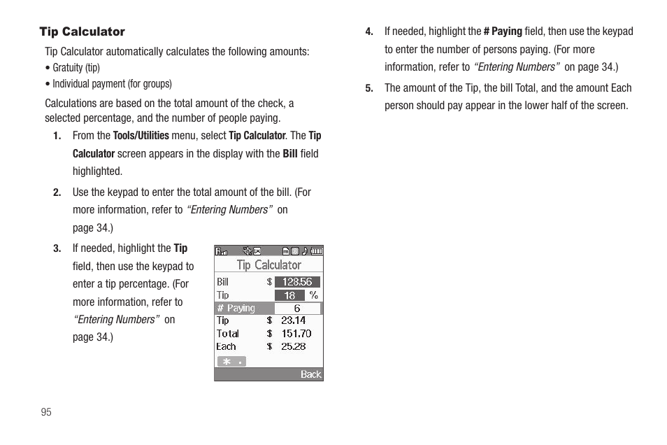 Tip calculator | Samsung SCH-R460WRACRI User Manual | Page 98 / 153