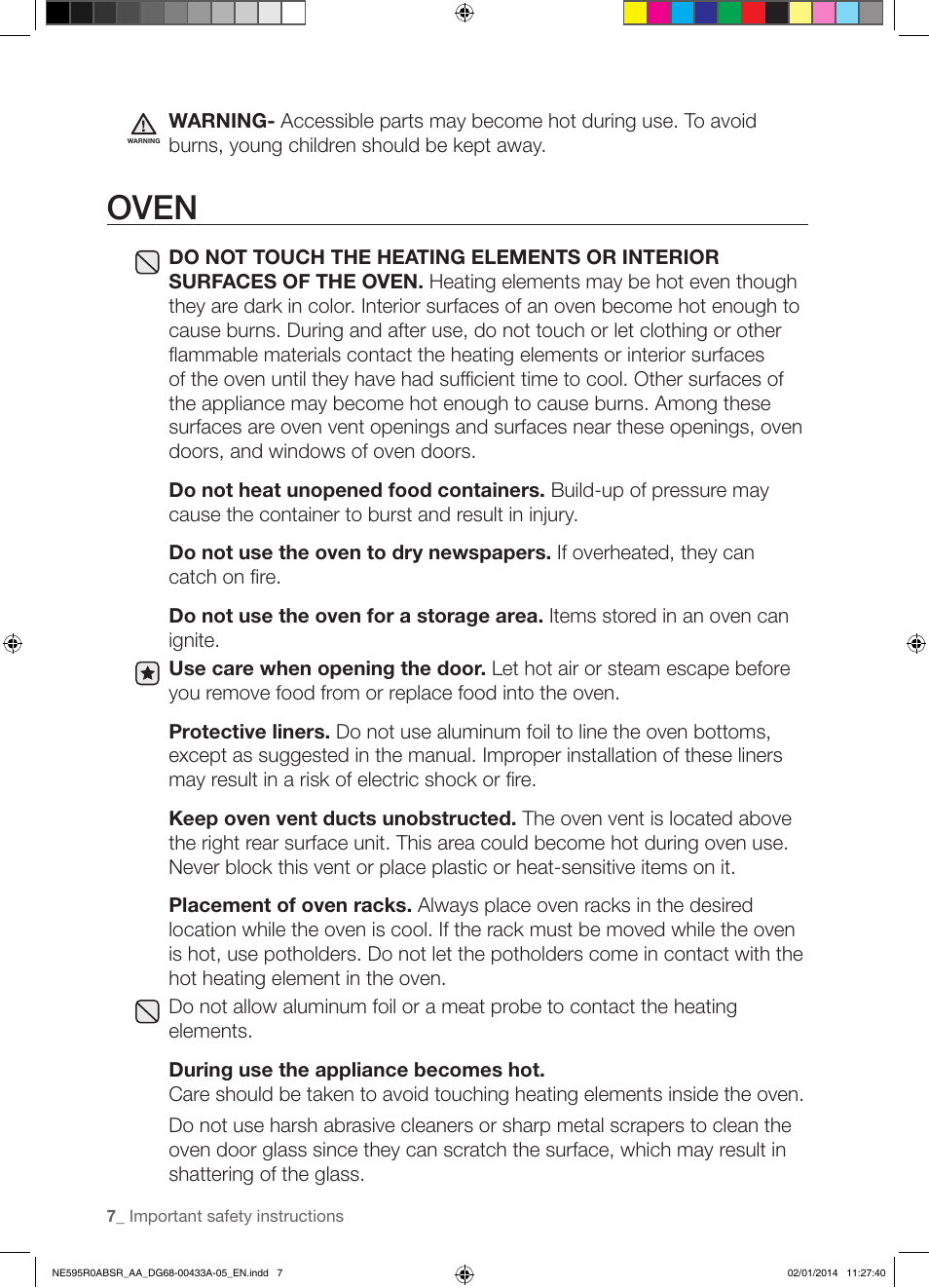 Oven | Samsung NE595R0ABSR-AA User Manual | Page 8 / 60