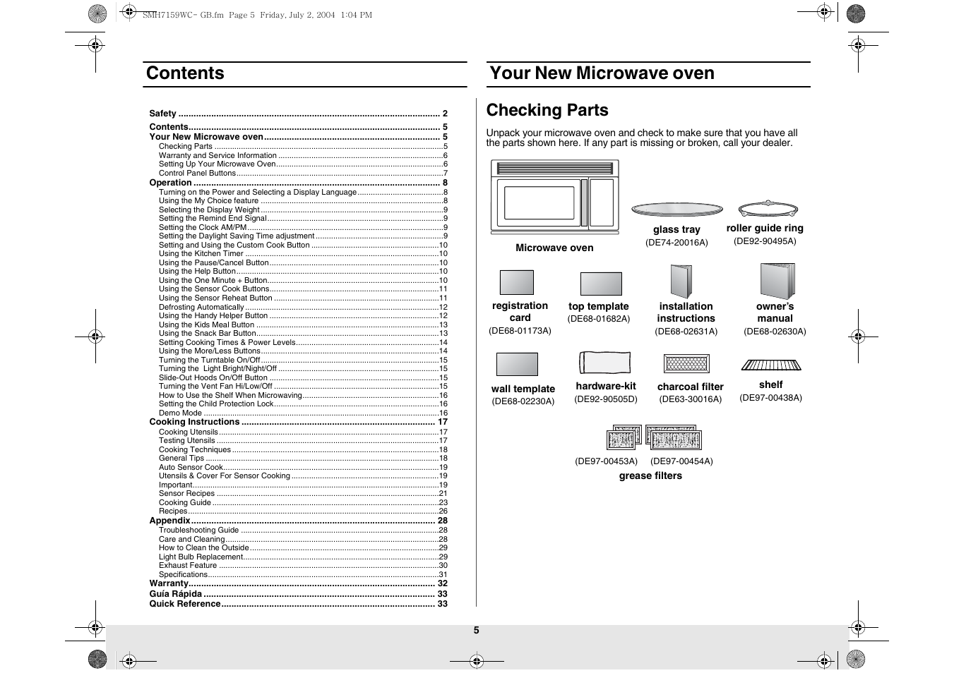 Samsung SMH7159BC-XAA User Manual | Page 5 / 36