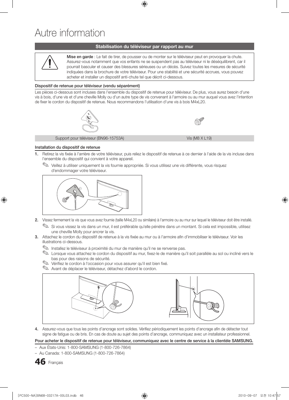 Autre information | Samsung PN58C500G2FXZA User Manual | Page 150 / 156