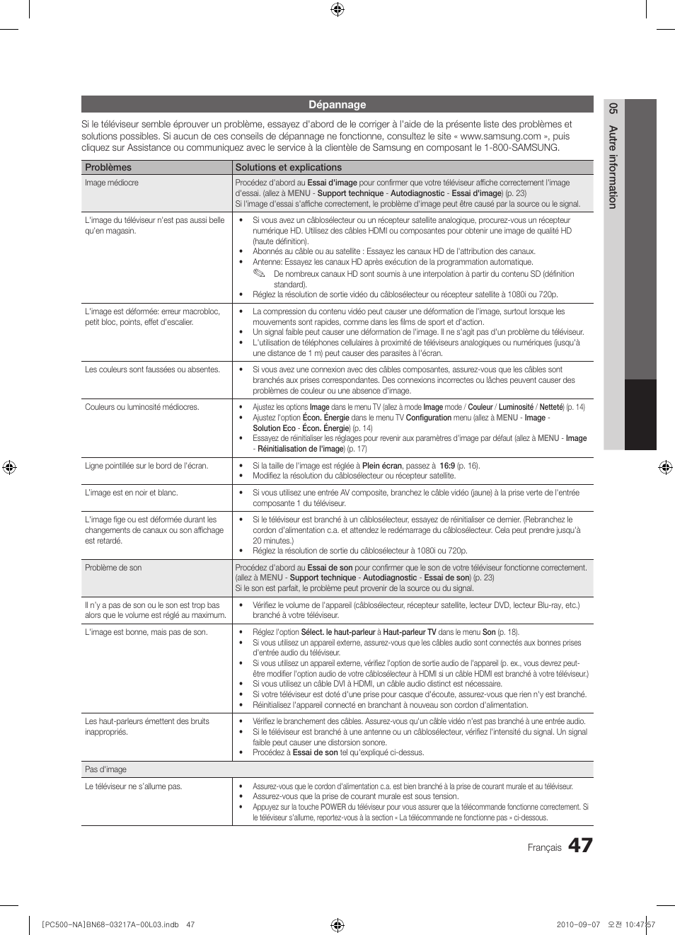 Samsung PN58C500G2FXZA User Manual | Page 151 / 156