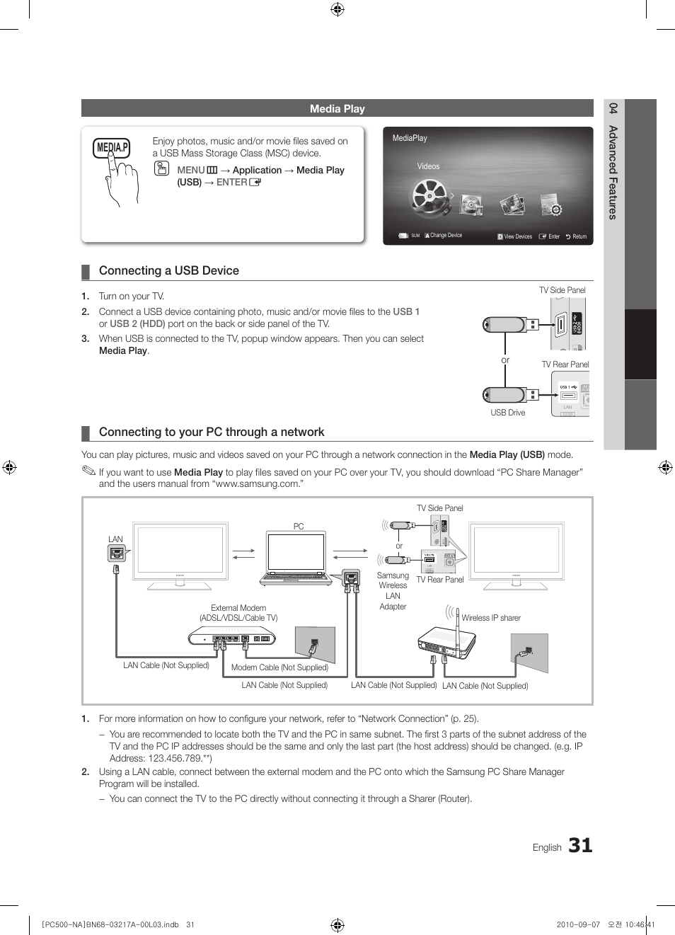 Samsung PN58C500G2FXZA User Manual | Page 31 / 156