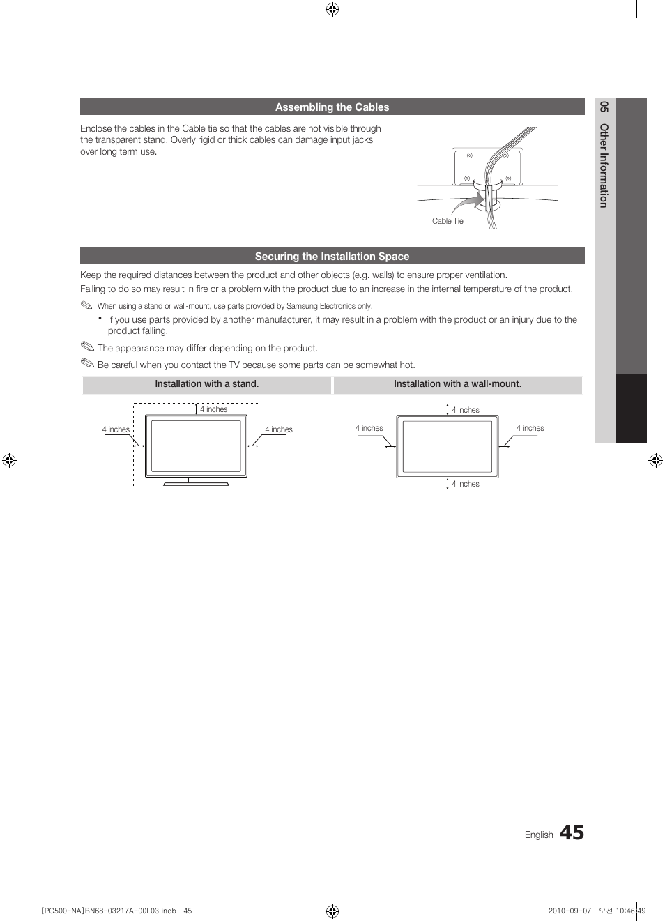 Samsung PN58C500G2FXZA User Manual | Page 45 / 156
