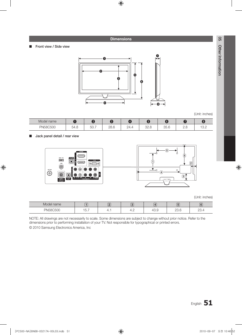 Samsung PN58C500G2FXZA User Manual | Page 51 / 156