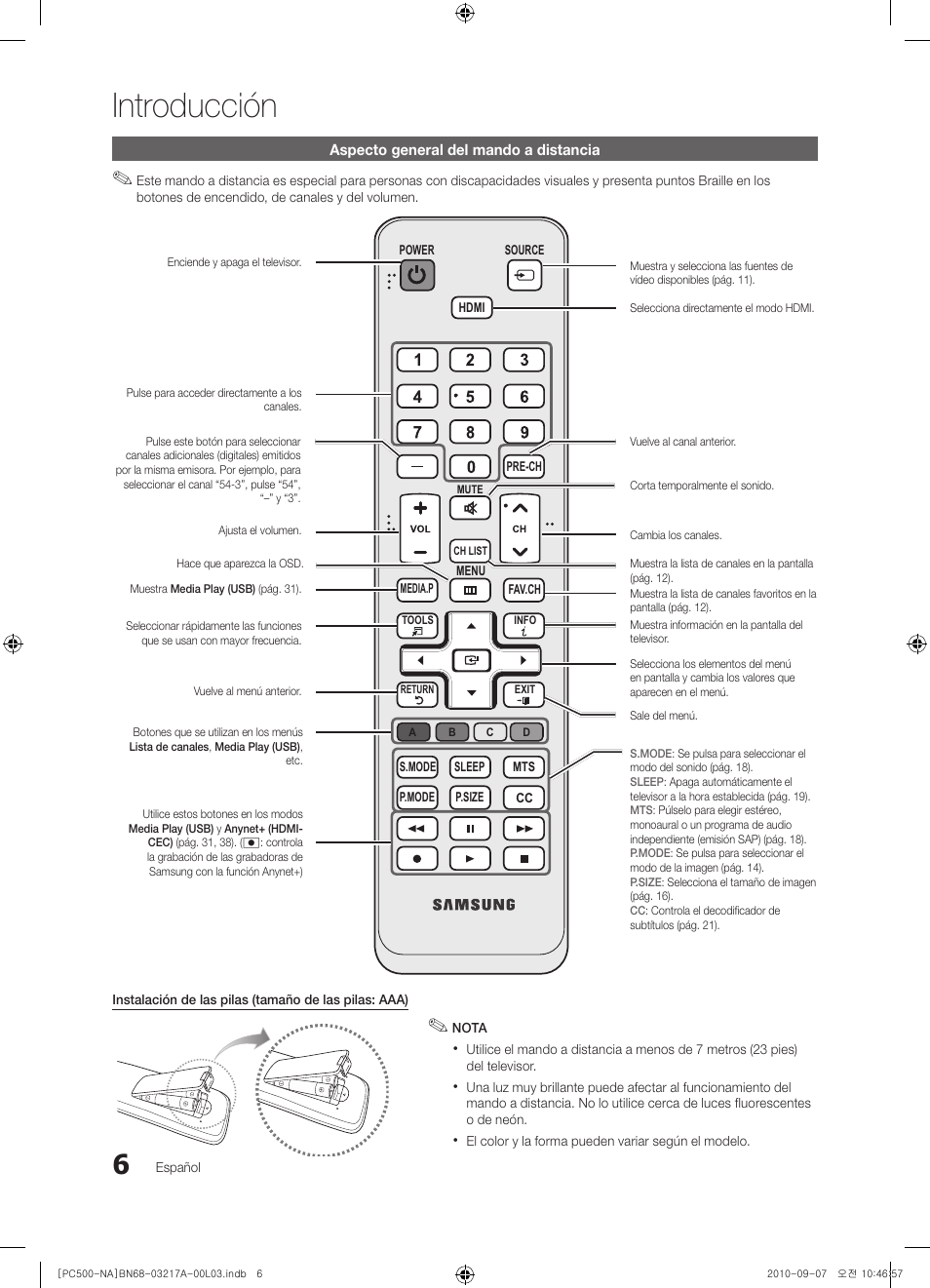 Introducción | Samsung PN58C500G2FXZA User Manual | Page 58 / 156