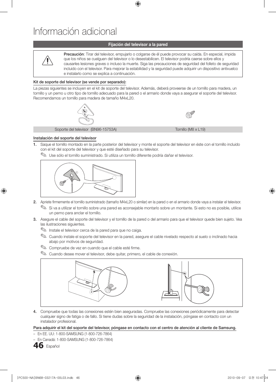 Información adicional | Samsung PN58C500G2FXZA User Manual | Page 98 / 156