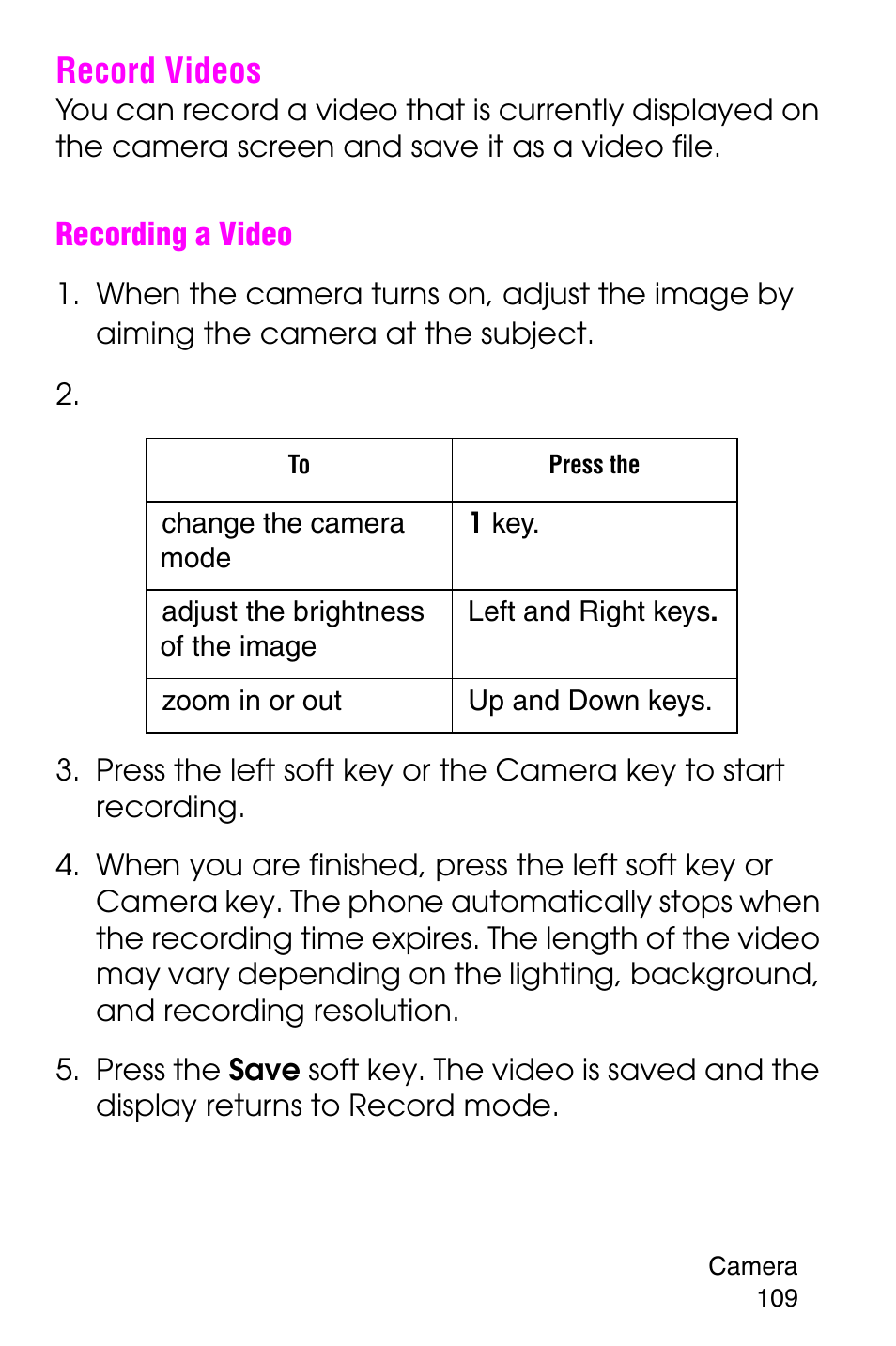 Record videos | Samsung SGH-E316CSAAWS User Manual | Page 113 / 219