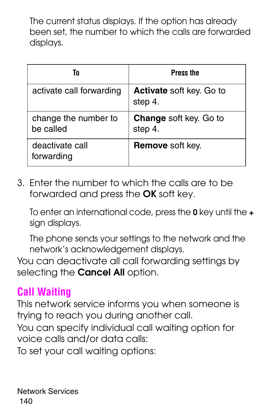 Call waiting | Samsung SGH-E316CSAAWS User Manual | Page 144 / 219