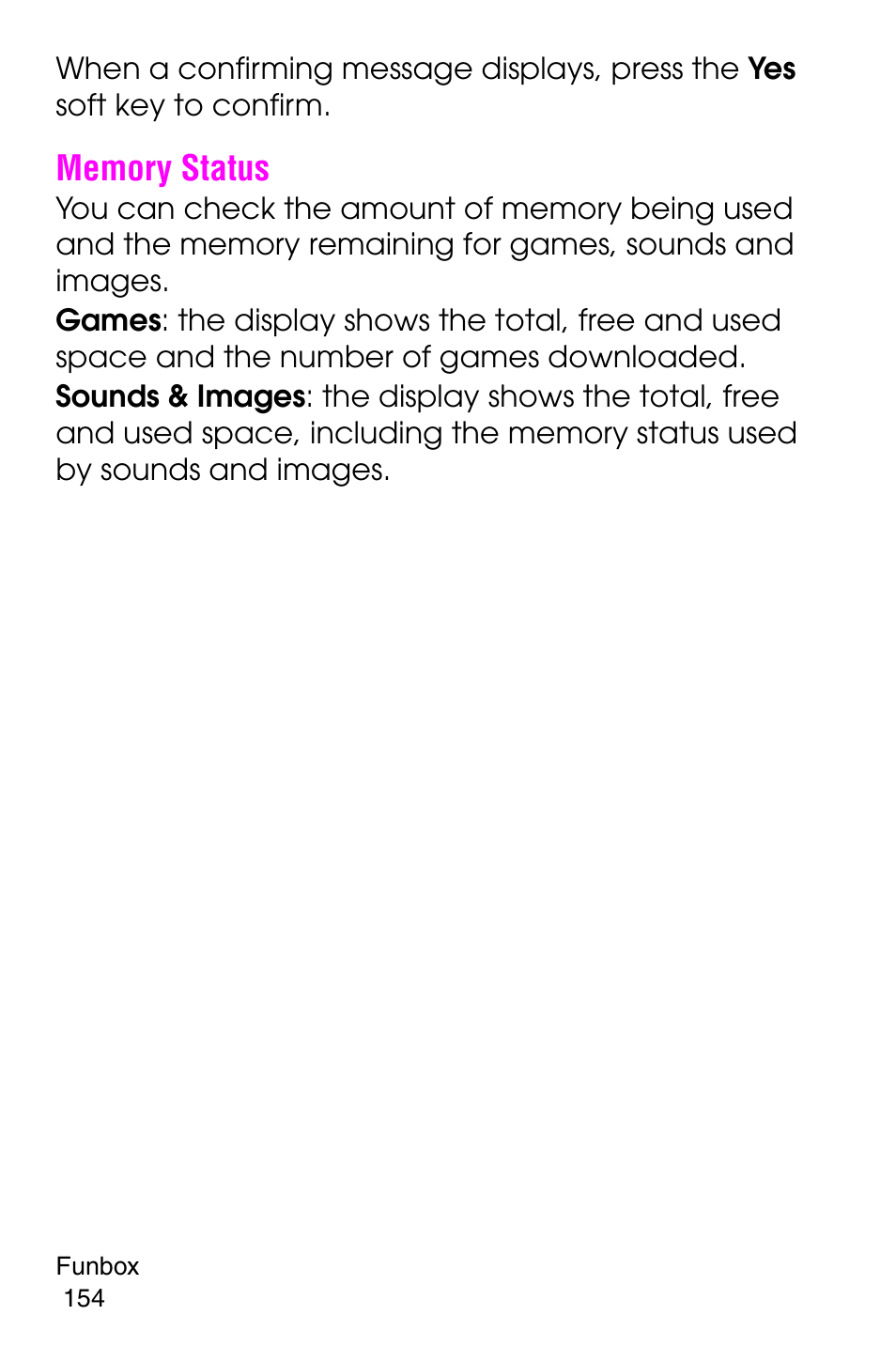 Memory status | Samsung SGH-E316CSAAWS User Manual | Page 158 / 219